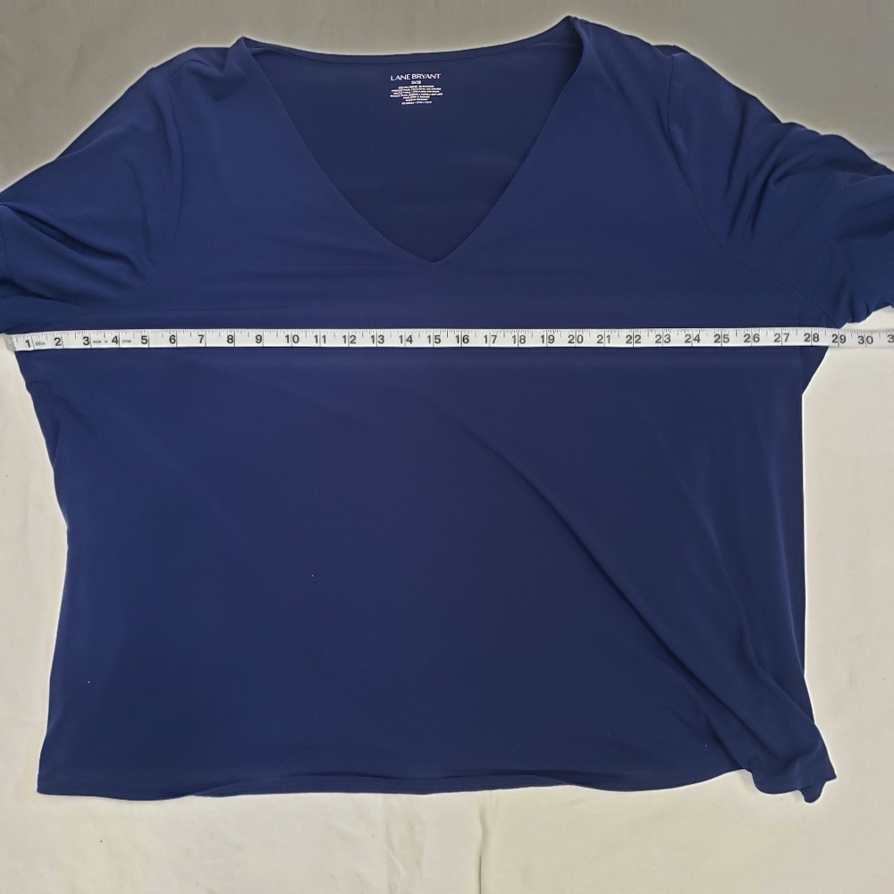 Lane Bryant: Navy Blue Formal Flowy Shirt 26/28 - Picture 5 of 6